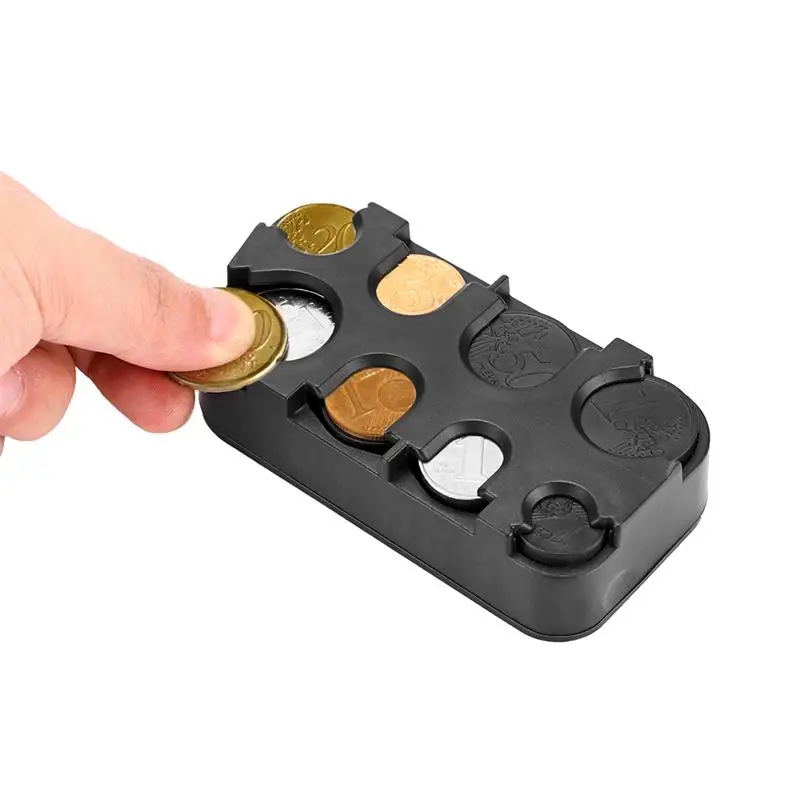 Coin Holder Case Loose Change Money Storage Box Container Dispenser Organizer (For Euro Coins) Car Interior | Автомобили и