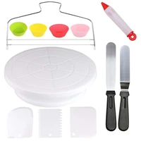 12 piece cake turntable set decorating turntable silicone muffin cup decorating pen kit