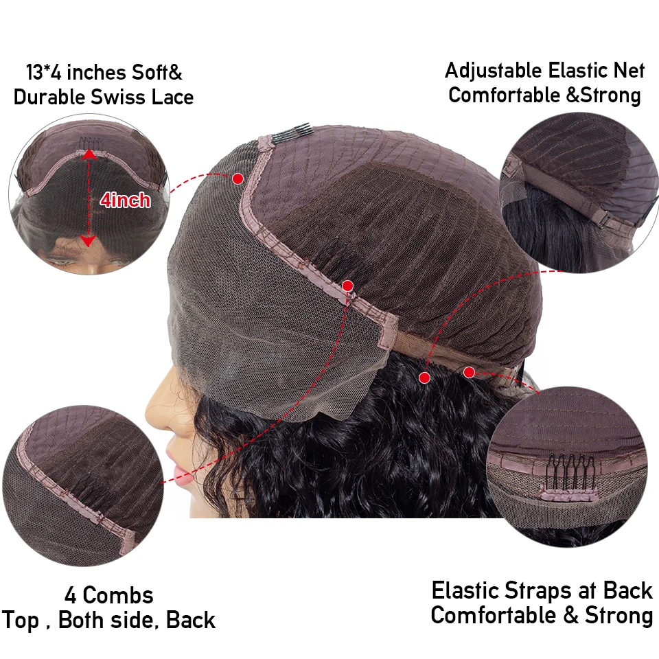 150% парик с изображением Пикси короткий Боб кудрявые человеческие волосы спереди