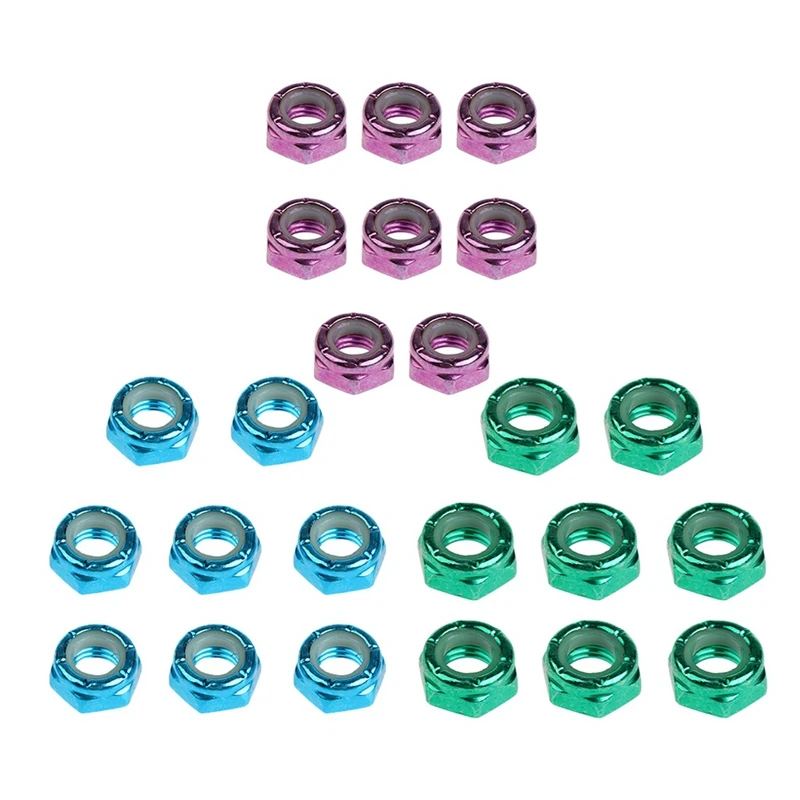 

24Pcs Skateboard Truck Wheel Axle Screw Nuts Longboard Hardware Accessories