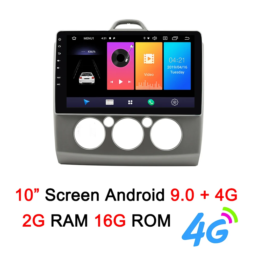 10inch Android9.0 4G Navivox 2 Din Android 8,1/9,0 Автомобильный мультимедийный gps навигатор для Ford Focus 2 3 2004-2011 Exi MT с WiFi Автомобильный DVD Радио стерео - Цвет: 10inch Android9.0 4G