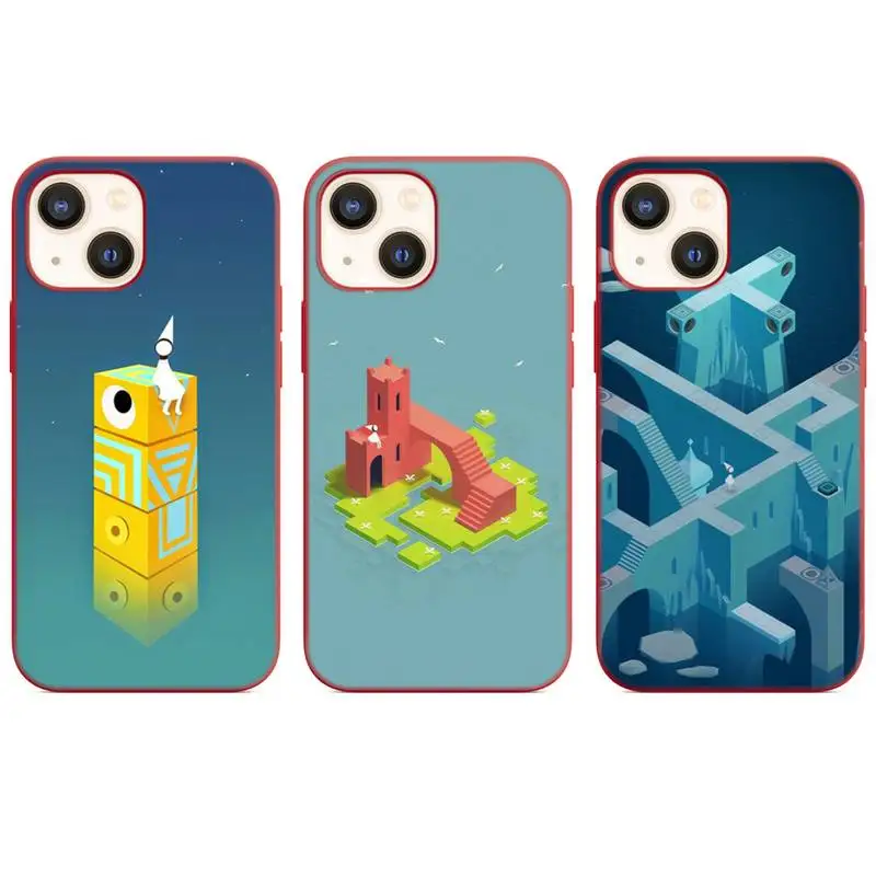 

Monument Valley Puzzle Game Phone Case Red Color For iPhone 13 12 11 Pro Max Mini X XR XS 8 7 6 Plus Cover Funda