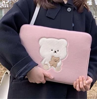 cartoon 11 13 inch handbag mac ipad case holder bear tablet case korea soft travel business ipad bag girls storage clutch purse