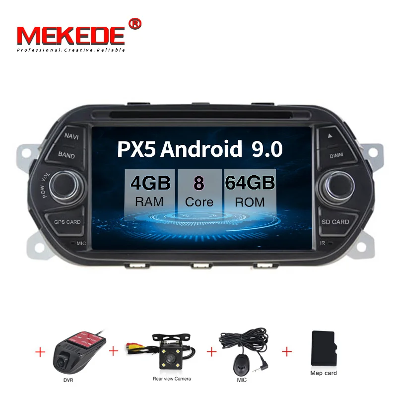 Android 9,0 автомобильный стерео gps для Fiat Tipo Egea Dodge Neon Радио DVD WiFi Аудио Видео навигация задняя камера - Цвет: 64G add Camera DVR