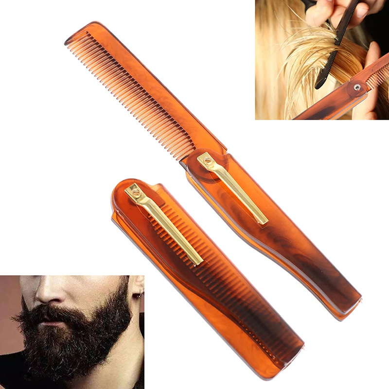 

Foldable Hair Combs Pocket Clip Moustache Beard Styling Hairdressing Design Tool Hair Comb For Men Women Combs