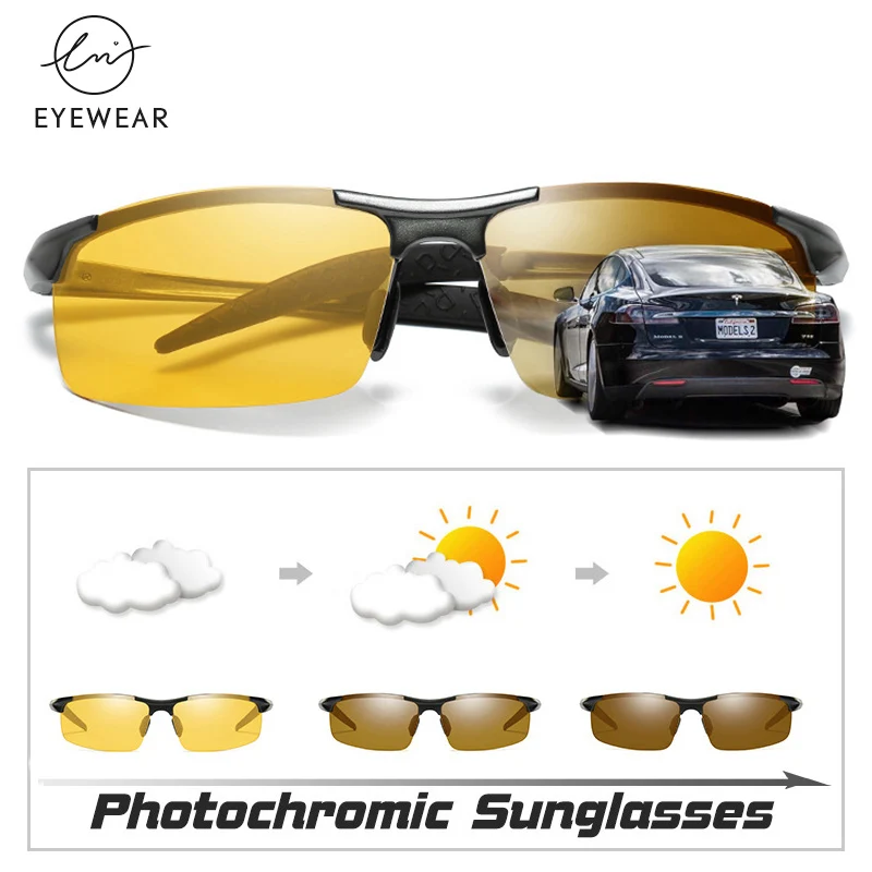 Топ алюминиево-магниевые фотохромные солнцезащитные очки поляризационные для