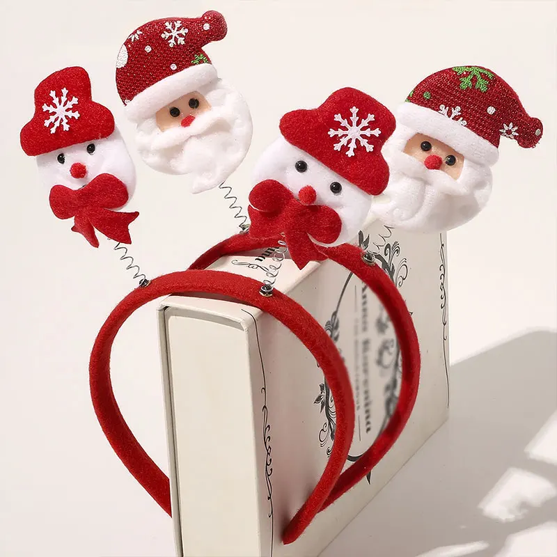 

Women Girls Xmas Party Hair Accessories Cartoon Christmas Headband Santa Claus Christmas Tree Hair Hoop Plush Sponge Head Hoop