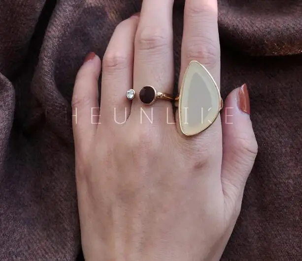 Массивное кольцо из дерева и смолы для женщин уникальное Ювелирное Украшение в