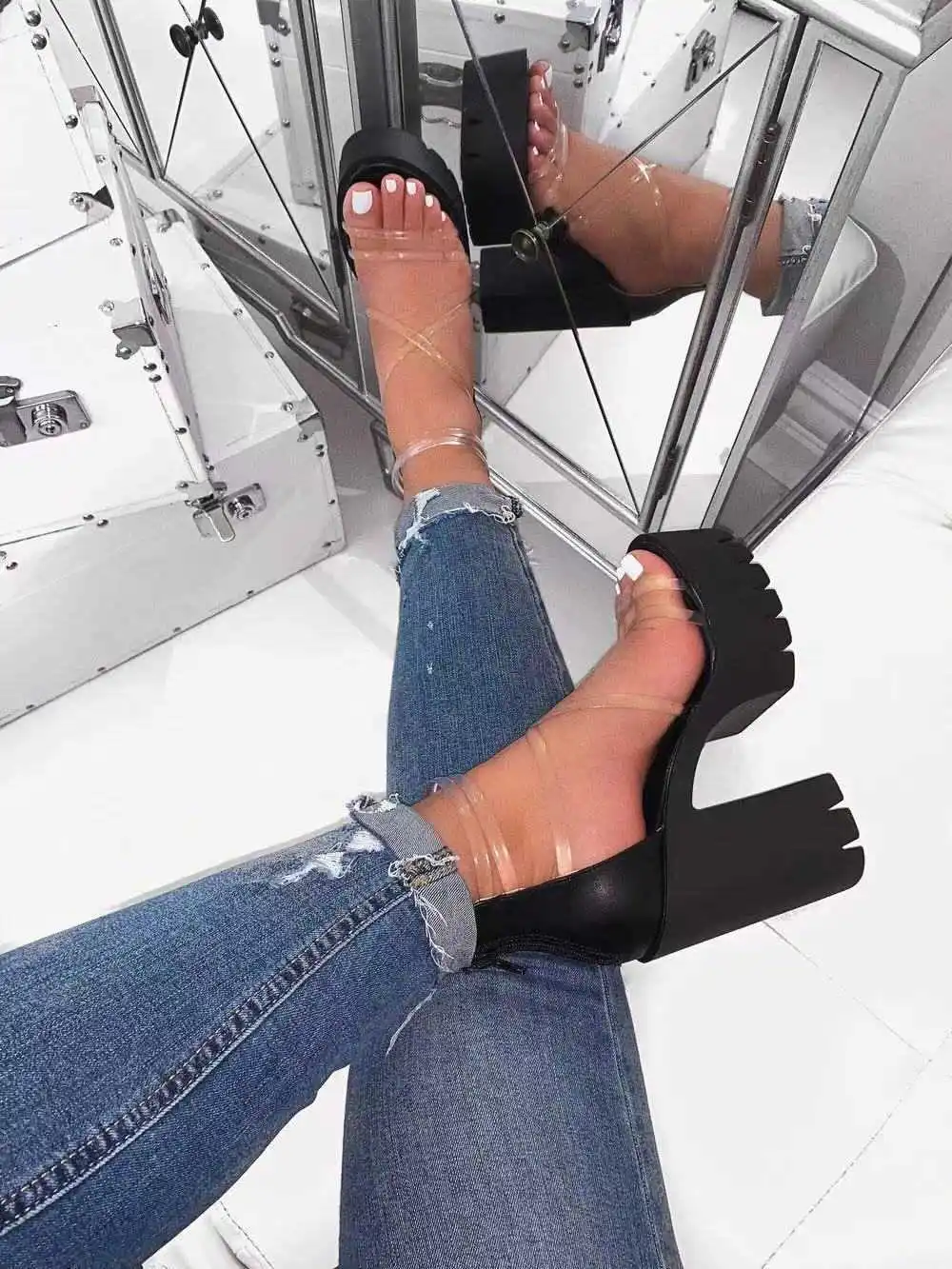 

summer new 2021 2020 high heeled sandals sexy high heeled shoes new fashion super high heeled women's shoes