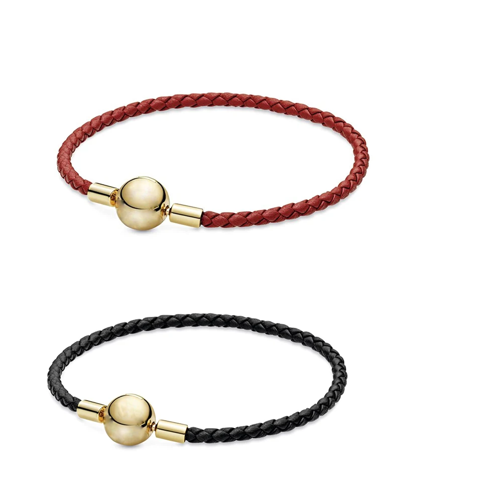

2020 Chinese New Year Valentine's Day Style Shine Single Layer Red, Black Leather Bracelet DIY Animal Bead Original Jewelry
