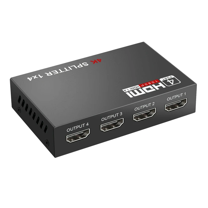

Full HD HDMI Splitter Amplifier Repeater 1080P 4K 4 Port Hub 3D 1 In 4 Out 1X4 EU Plug