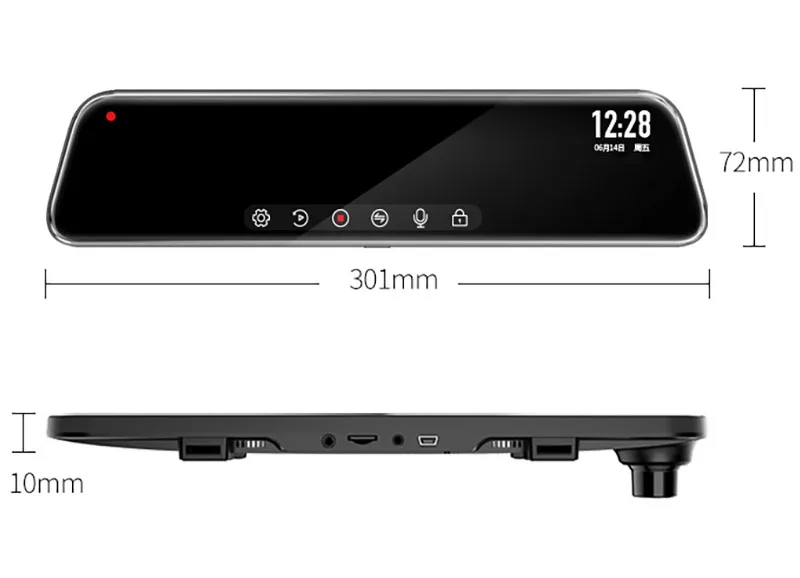 D40 Ultra HD 2K 2560*1440P Автомобильный видеорегистратор камера поток зеркало заднего вида с камерой 12 ''ips привод Видео Авто рекордер Регистратор