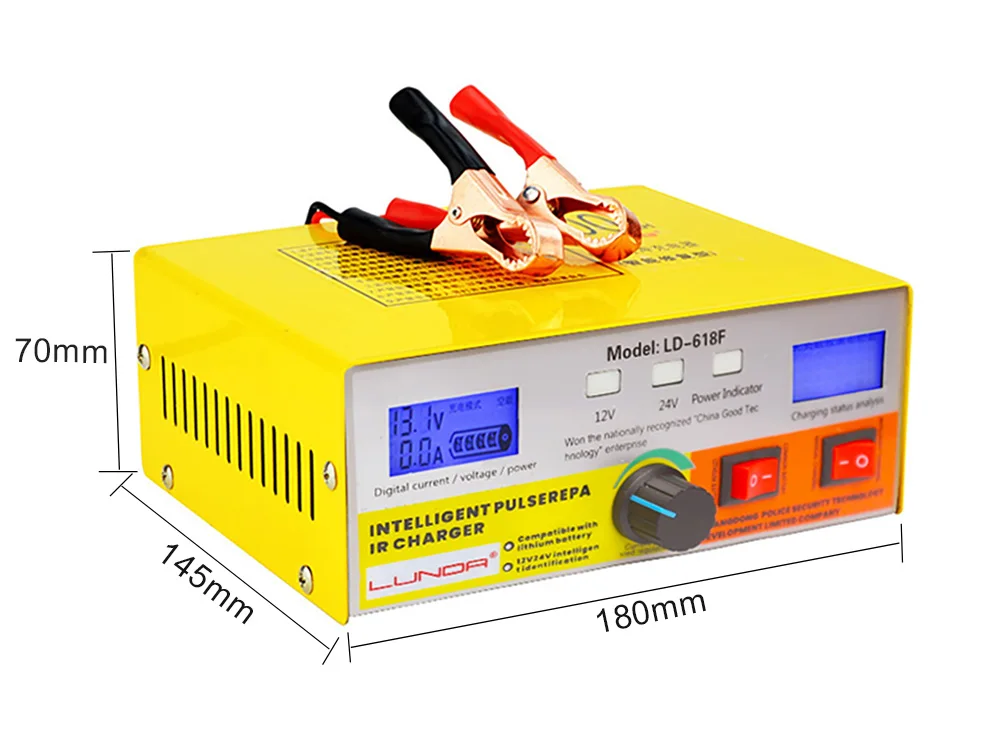 Высокая Мощность 12 V/24 V 400Ah автоматический интеллектуальный импульсный ремонт универсальная литиевая батарея из чистой меди зарядное устройство двойного экрана дисплея