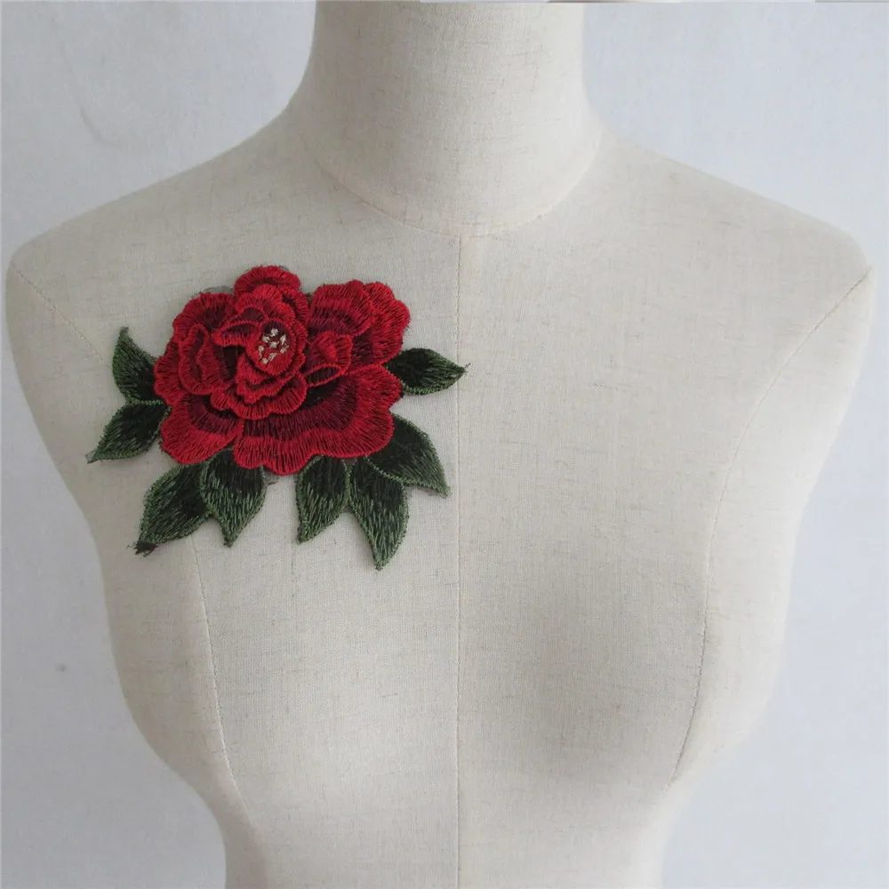 Кружевной 3D цветок одежда вышивка аппликация DIY ремесло шитье кружевной воротник