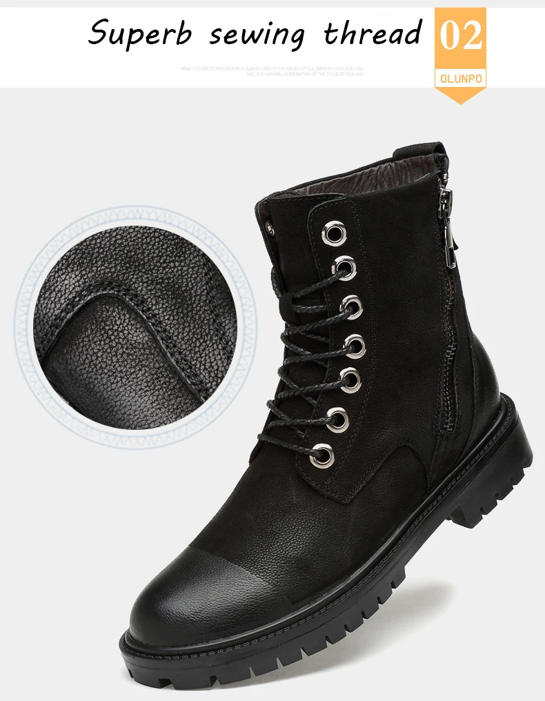 Модная обувь; коллекция года; Botas Invierno Hombre; высокие мотоциклетные ботинки цвета хаки; мужские зимние ботинки на меху черного цвета; мужские ботинки на молнии сбоку; 37-47