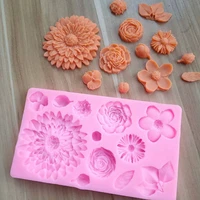 flower shaped cake mold silicone chocolate dessert mould cookie bakeware mousse pastry fondant tray cake decoration tool