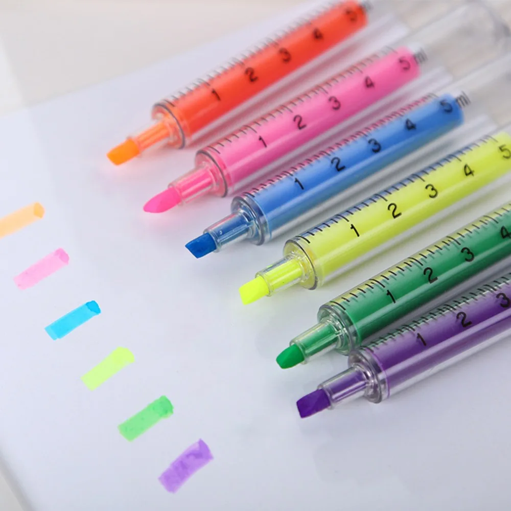 Гелевые ручки 6 шт. шприц с иглой акварельная флуоресцентная ручка создание
