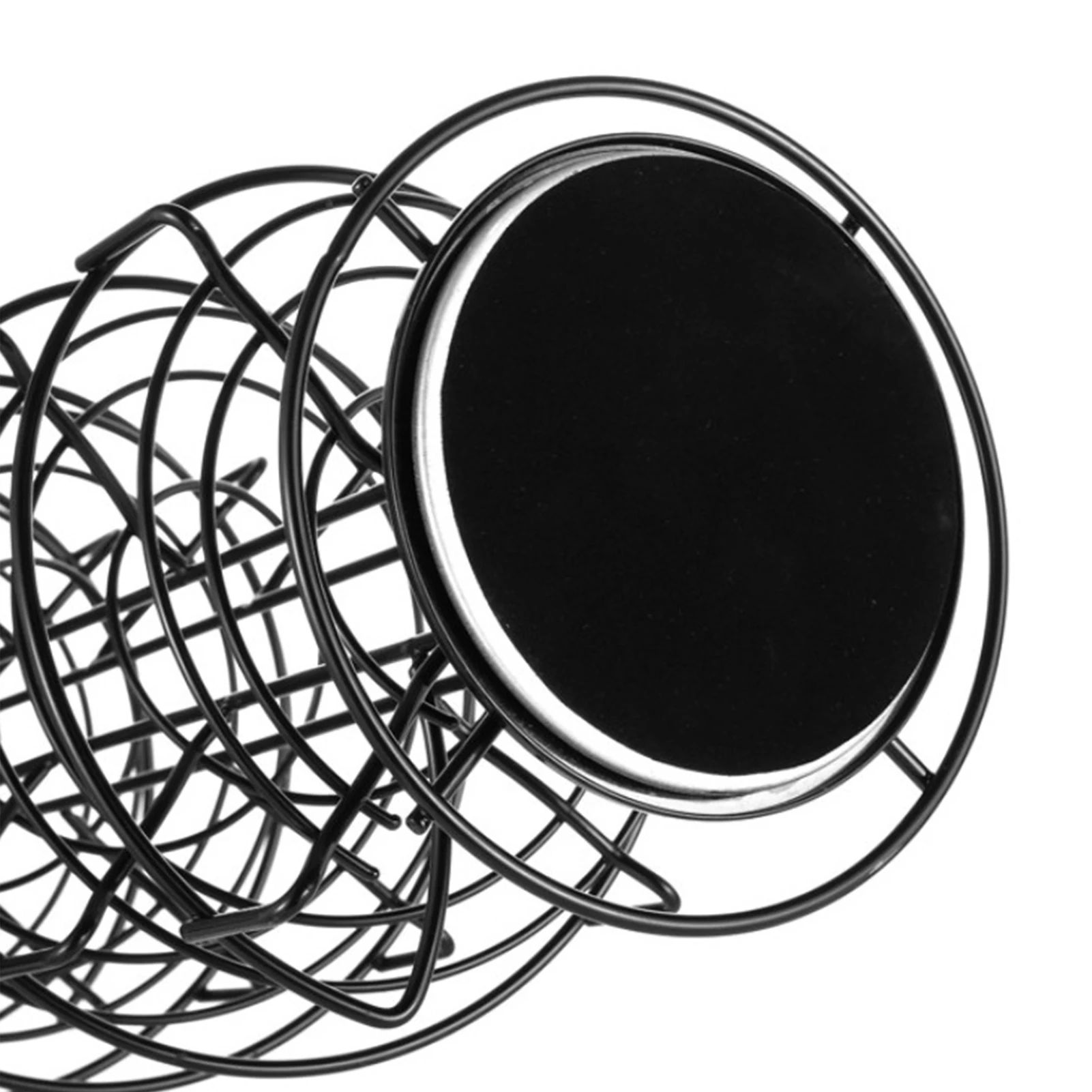 

Coffee Storage Rack 360 Degree Rotatable Spiral Black Plating Display Capsules Stainless Straight Row Coffee Pods Holder