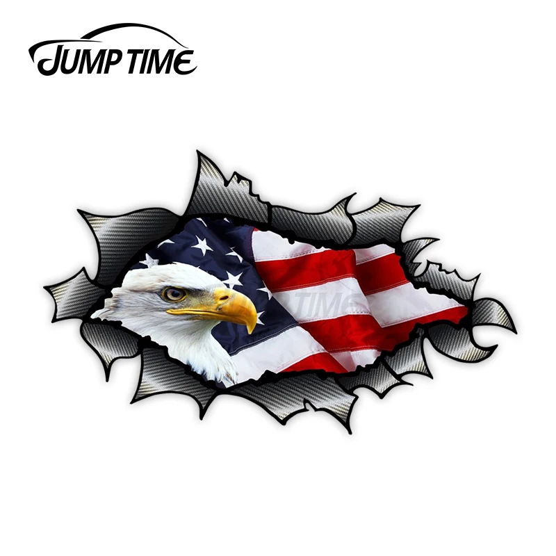 Рваная виниловая наклейка с временем прыжков дизайн американским лысовым Орлом