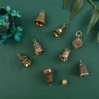 Латунный шестисимвольный колокольчик, латунная подвеска в виде тыквы, брелок, латунный кулон для брелока, ювелирный инструмент