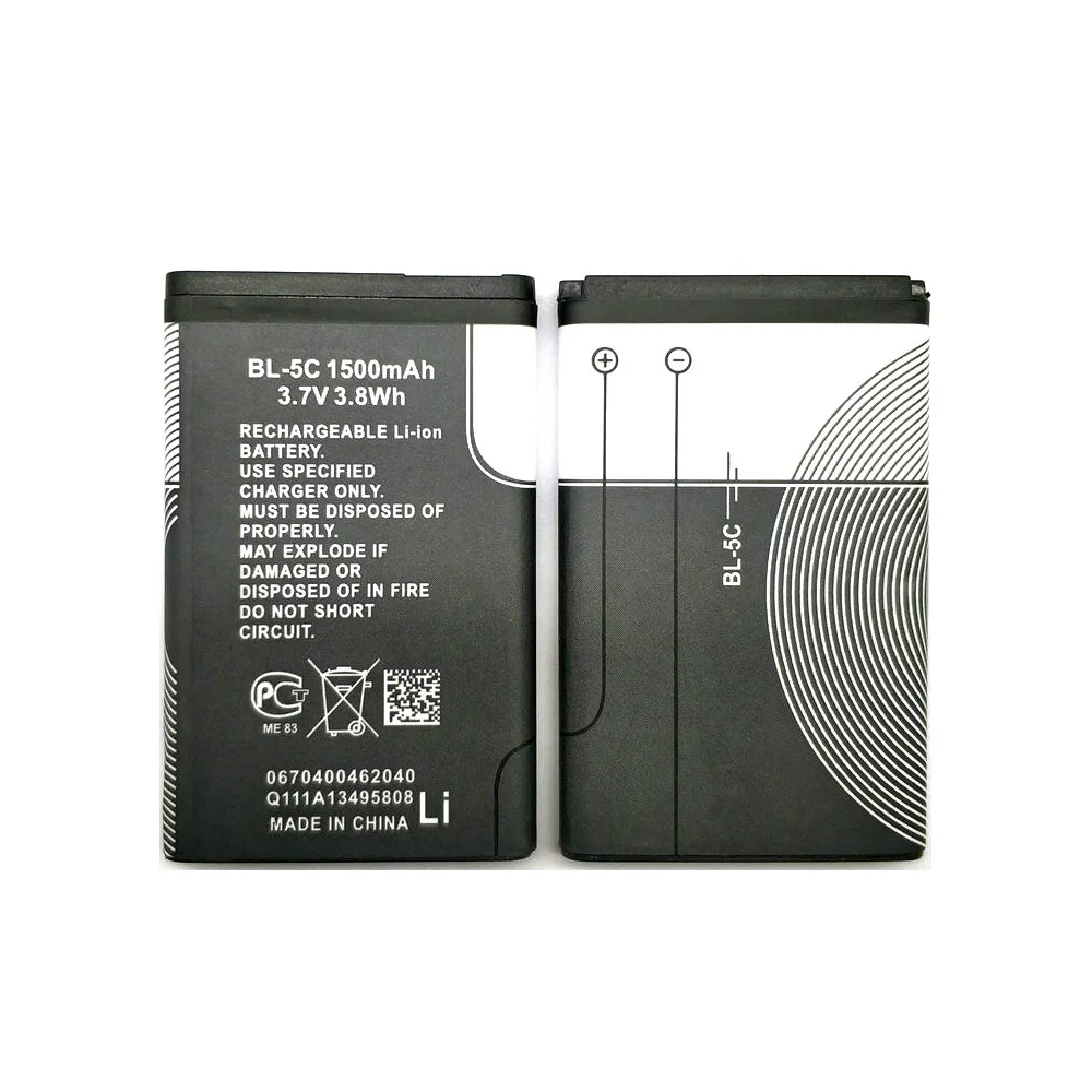 Комплект из 2 предметов новинка BL 5C 1500 мА/ч Батарея для Nokia 1100 1101 1112 1200 1208 1209 1600 1650 2300