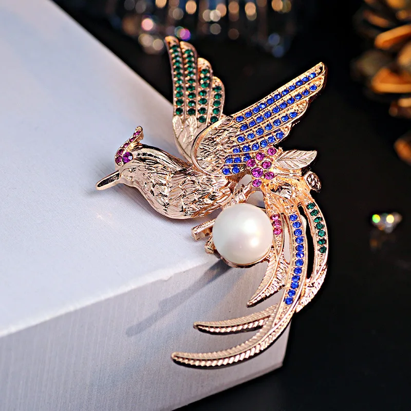 Брошь с птицами из циркония булавка для женщин золотые броши в форме животного