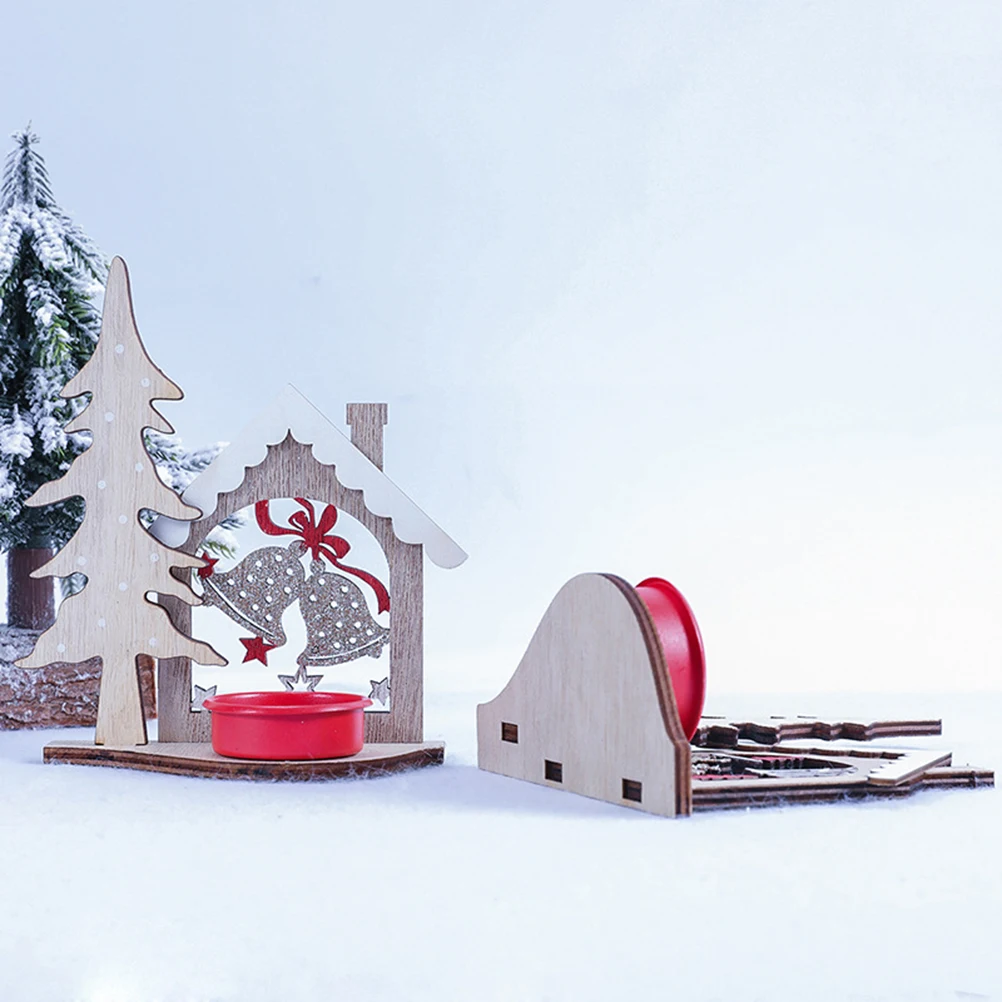 Креативное Рождественское украшение деревянный подсвечник рождественские