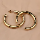 Серьги из хирургической стали, минималистичные, большие, 5 мм, толстые, массивные, открытые серьги-кольца для женщин, Круглые, из нержавеющей стали, легкие