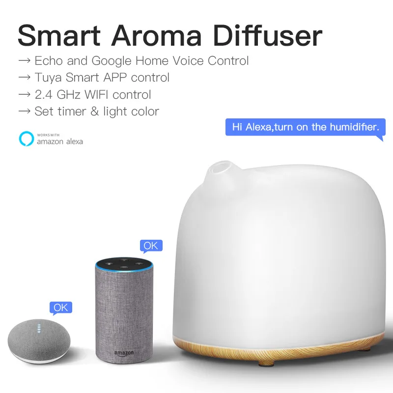 Новый Интеллектуальный Wi-Fi аромадиффузор домашний ультразвуковой