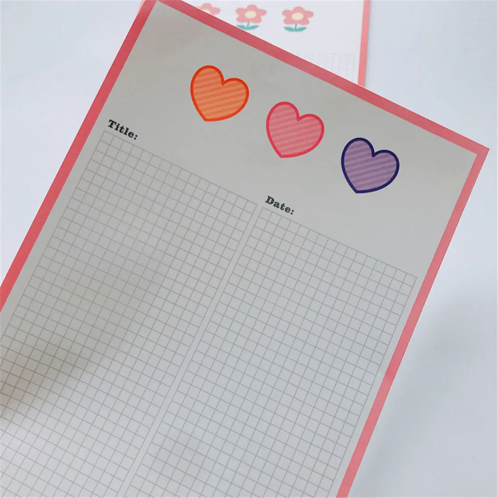 Блокнот для заметок 30 листов милый мультяшный медведь цветок авокадо клетка