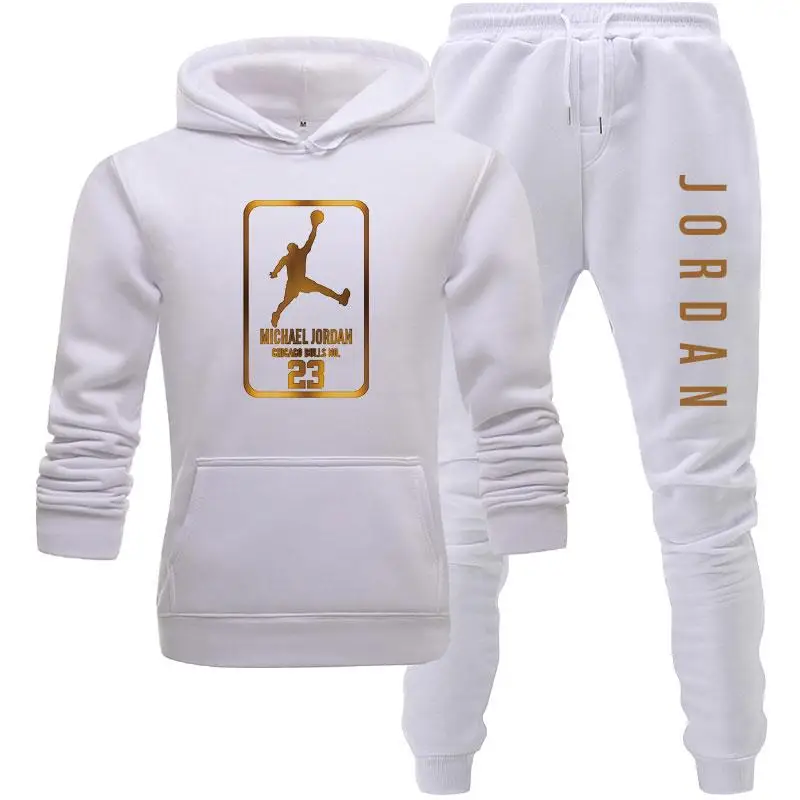 

Sportswear men's hooded sweatshirt + pants pullover hooded sportswear suit Jordan 2-piece set Ropa Humber casual clothes size S-