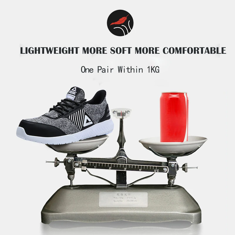 Пиковая Мужская Рабочая защитная обувь со стальным носком легкая дышащая