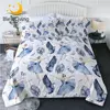 BlessLiving Ballet Summer Quilt Set Ballerina Watercolor Comforter Elegant Swan Bedding Throw Dancing Girl Thin Duvet Set 3pcs 1