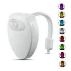 Умный светодиодный ночник с зарядкой от USB для туалета, водонепроницаемый светсветильник льник с пассивным ИК датчиком движения для ванной комнаты, автоматическая активация, 8 цветов