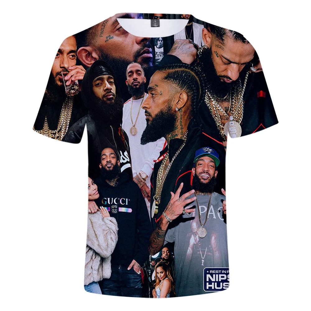 Nipsey hussle футболка уличная Harajuku 3D футболка мужская одежда короткий рукав Kpop топы тройники размера плюс уличный стиль