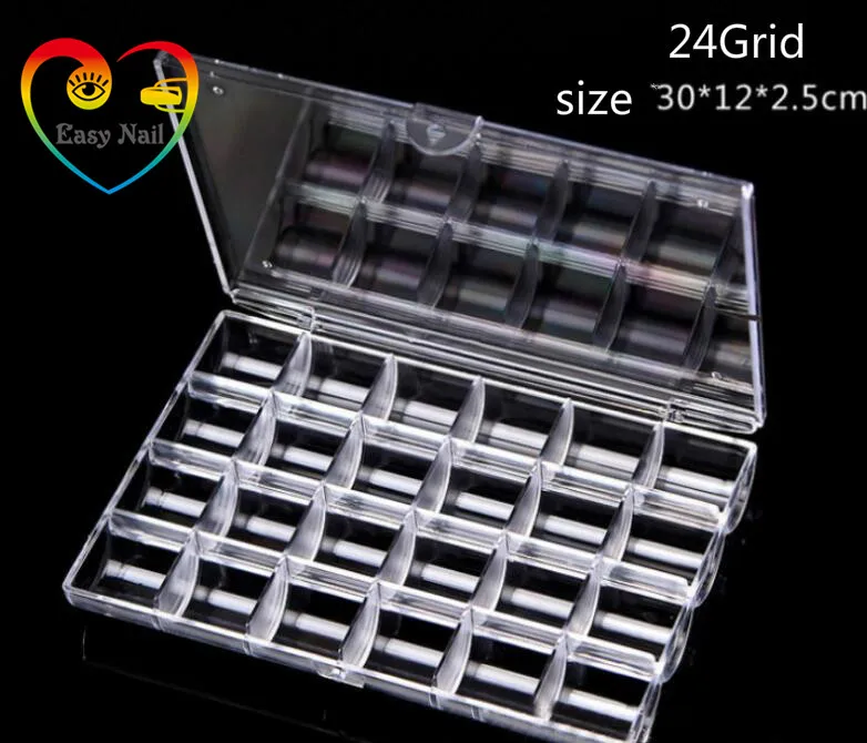 

1pcs New Nail Art Tip Sequin Drill Rhinestones Storage Box Case 24 grid Nail Art Equipment Hot Sale