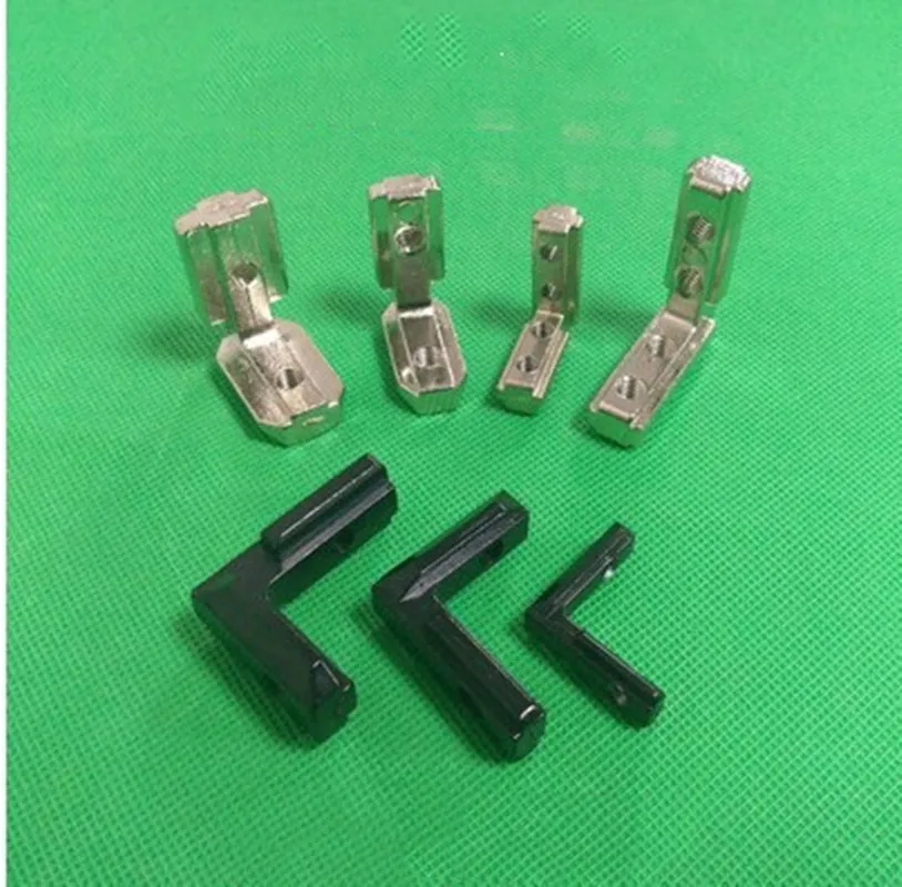 10pcs/lot 2020 Black L Shape Inner Corner Joint Bracket with Screw and Wrench for 2020 3030 4040 Aluminum Extrusion Profile