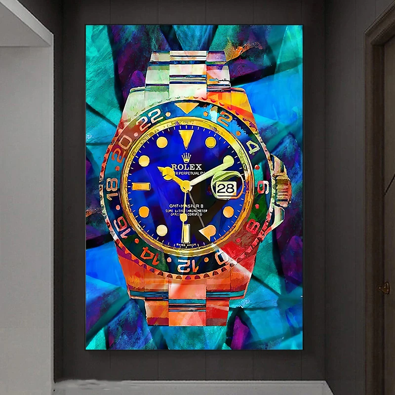 Скандинавские яркие часы HD скандинавский абстрактный холст картина плакаты и