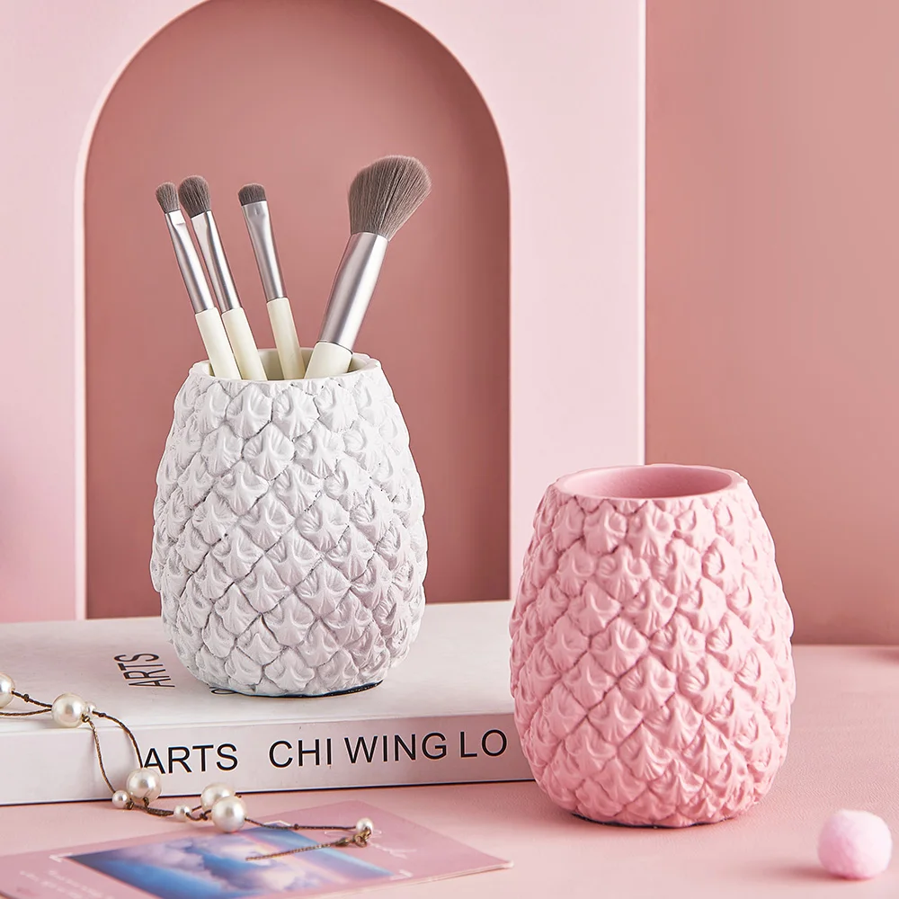 

Креативный держатель для кистей для макияжа в форме ананаса, держатель для ручек, Современное украшение для дома, настольный контейнер для ...