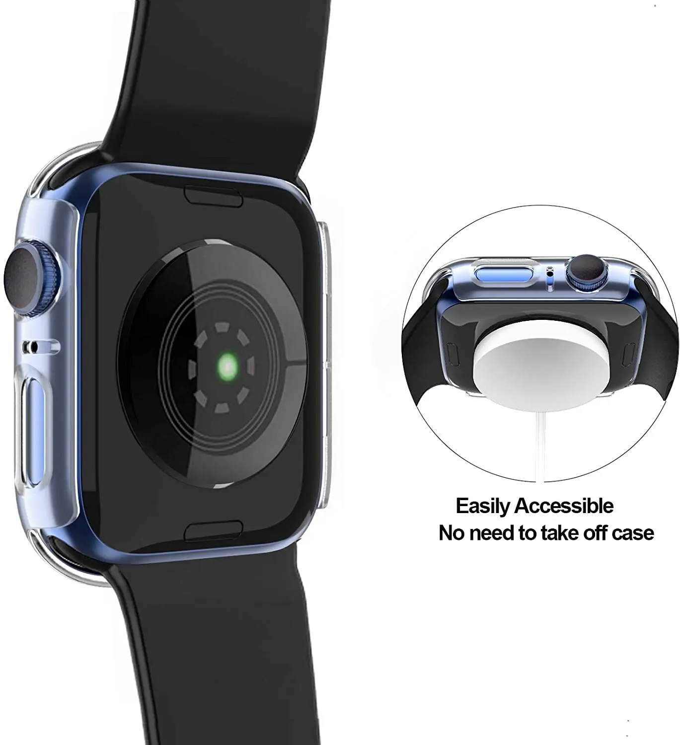 Glass+Case for Apple Watch 45mm 41mm 44mm 40mm 42mm 38mm Screen Protector, Hard PC Cover Protective for iwatch SE 8 7 6 5 4 3 21