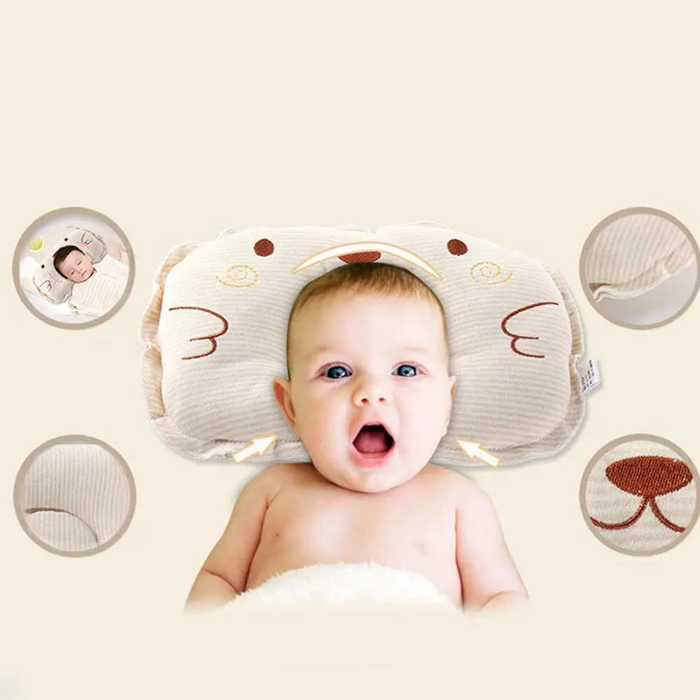 Coj&iacute;n de cabeza plana para beb&eacute; reci&eacute;n nacido, almohada para dormir antivuelco, posicionador, bonito-1