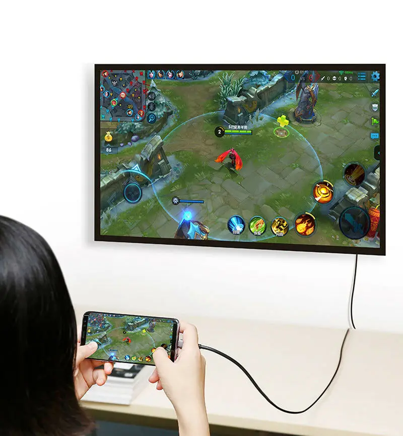 Кабель TypeC к HDMI Тип C телефон телевизору проектор видео Шнур адаптер для Macbook Huawei P20