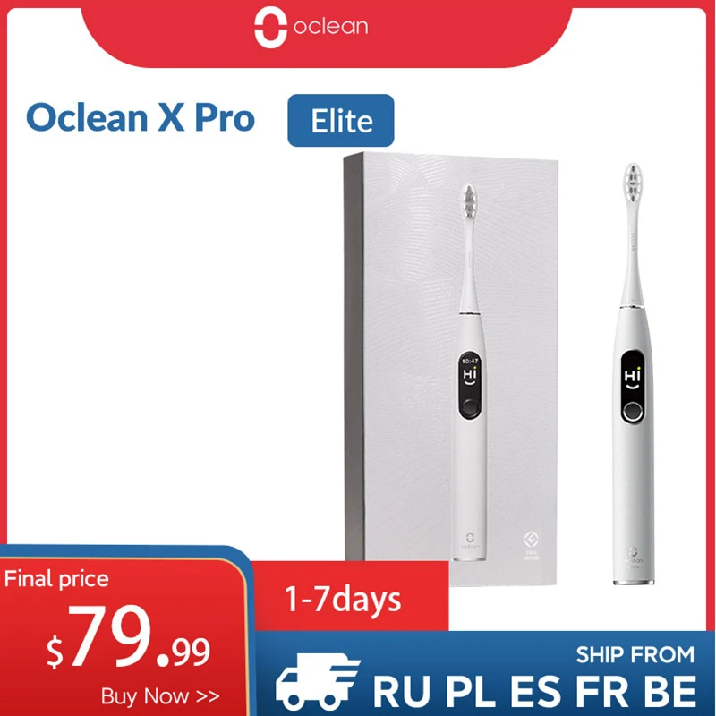 

Oclean X Pro Elite Sonic Smart Electric Toothbrush IPX7 Quiet Mark Sonic Brush Fast Charging Upgrade Toothbrush Fast Shipping