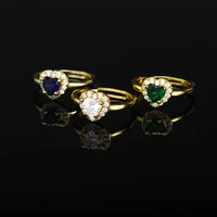 female rings blue white colourful green heart shaped cubic zircons wedding ring for women girls nice gift for birthday jewelry