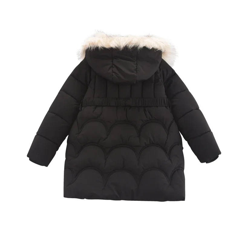 

Children's winter new girls' cotton-padded jacket Korean version of the children's thick and velvet mid-length cotton jacket