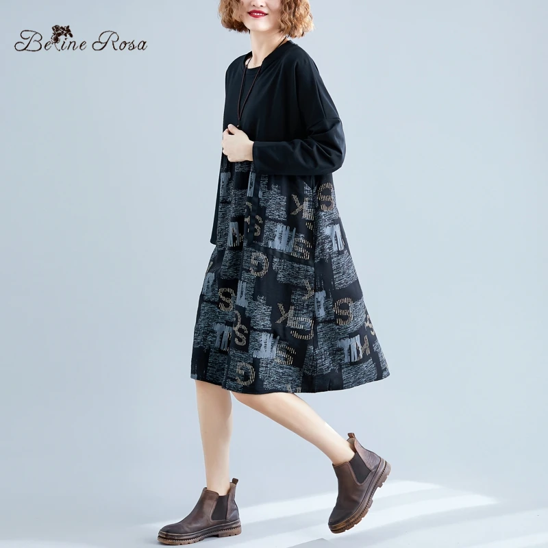 BelineRosa осенне зимнее Повседневное платье для женщин большого размера Одежда