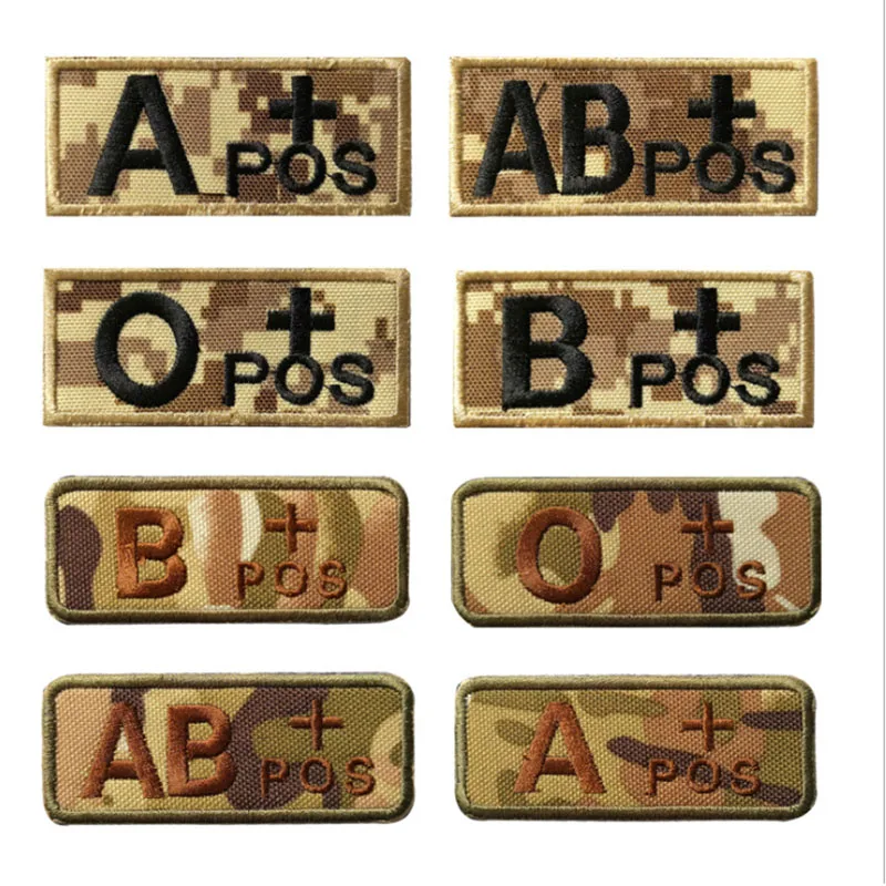 3D Вышивка кровяного типа нашивки A + B AB O POS тактический военный нагрудный знак