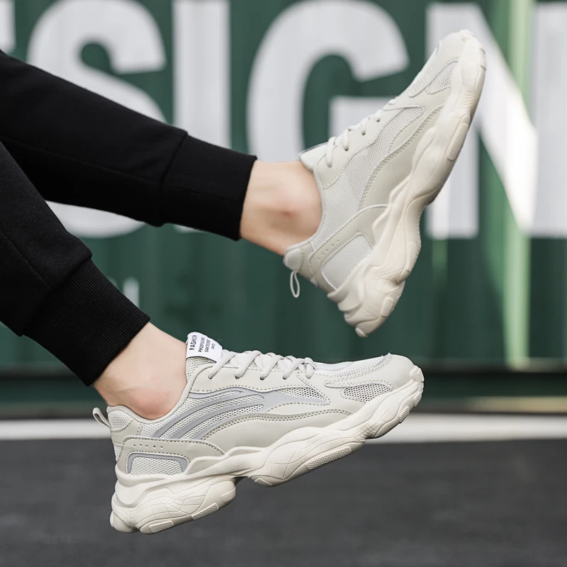 Новинка мужская обувь на шнуровке сетчатые легкие удобные дышащие Прогулочные