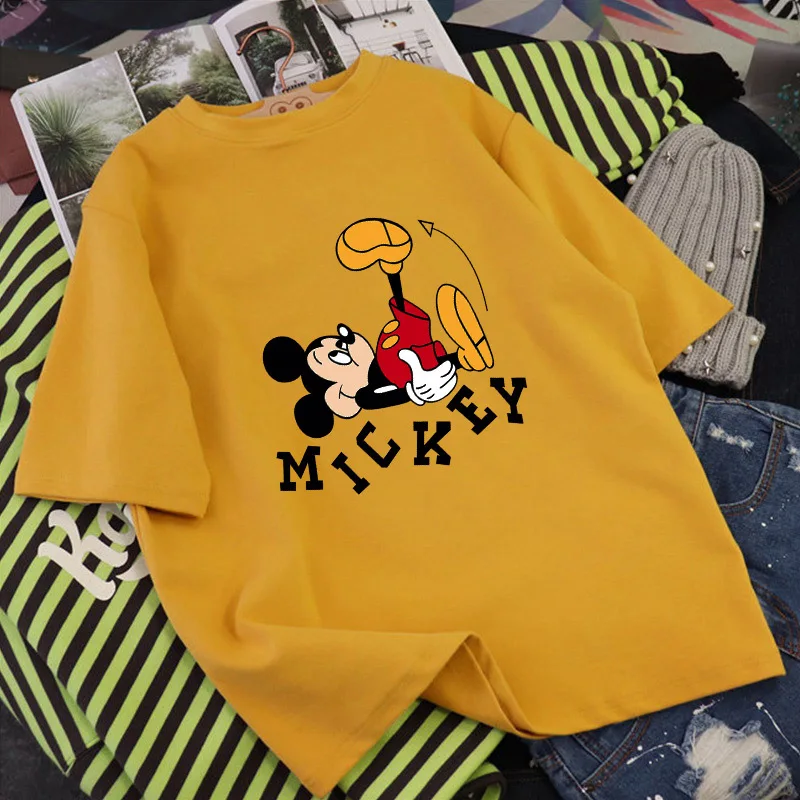 Новые летние женские рубашки с изображением Микки Мауса футболка Дональда Плуто