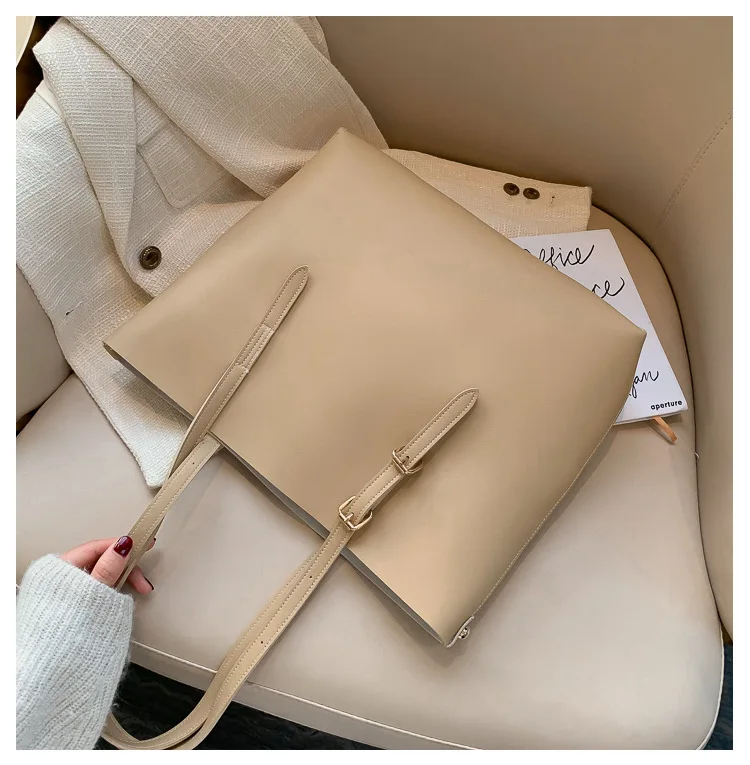 

Women Bag Solid Women's PU Leather Handbags Luxury Lady Hand Bags Purse Pocket Women Composite Bag Big Tote Sac Bols